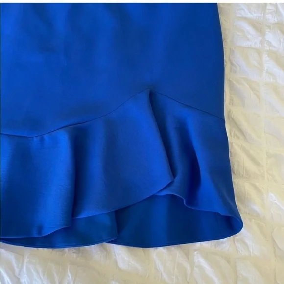 Alice + Olivia cobalt blue ruffle mini skirt
